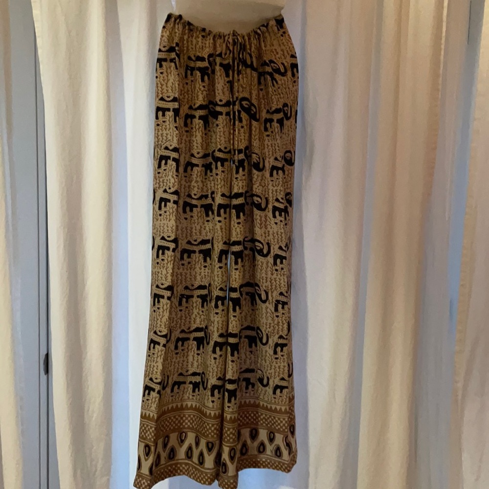 Silk wide leg elephant pants